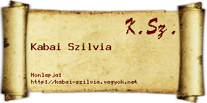 Kabai Szilvia névjegykártya